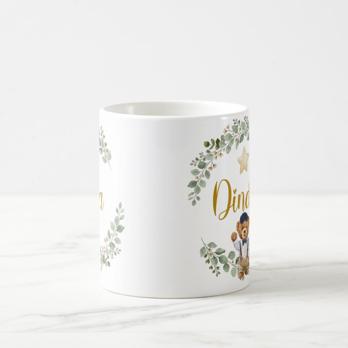 Caneca Dinda Urso Príncipe Pronta Entrega Presente Família