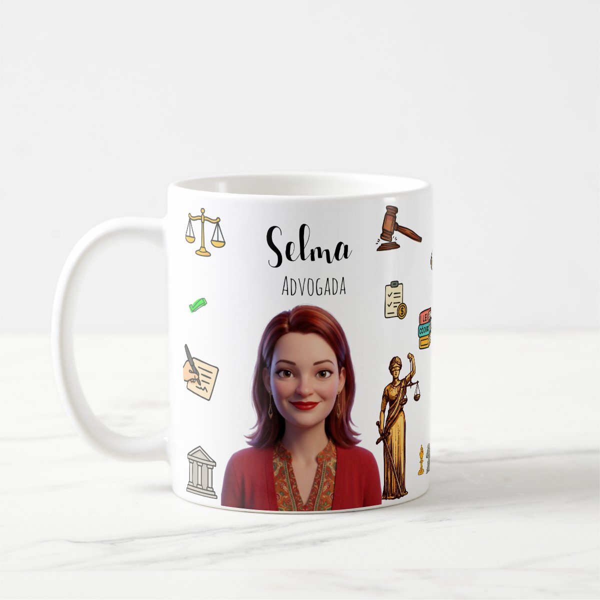 Caneca Personalizada Profissão Direito Com Avatar Estúdio