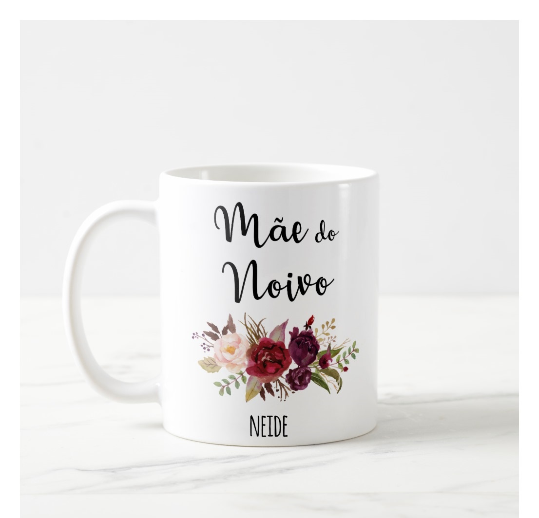 Caneca Personalizada Mãe da Noivo Casamento Marsala