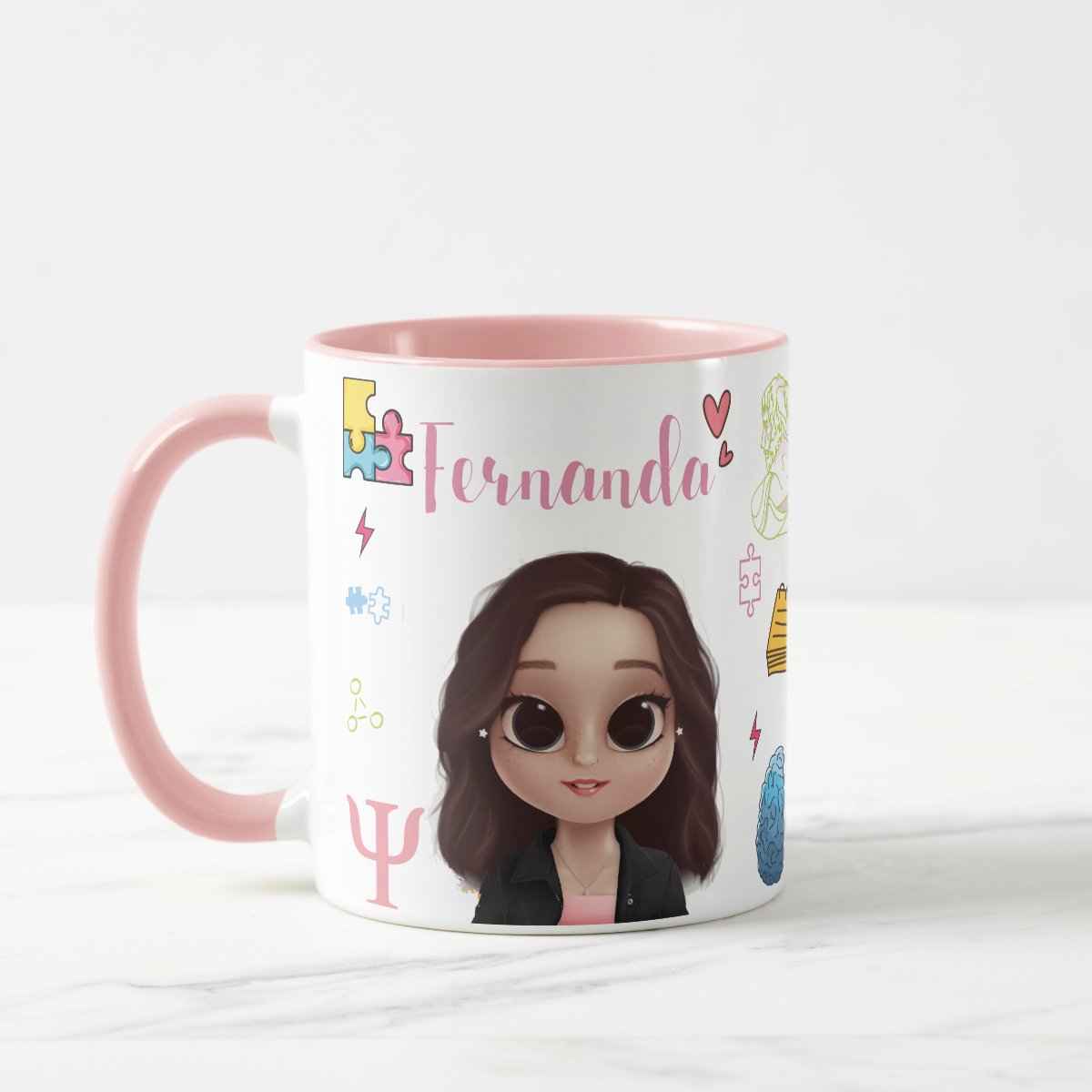 Caneca Presente Criativo Personalizado Profissão Psicóloga