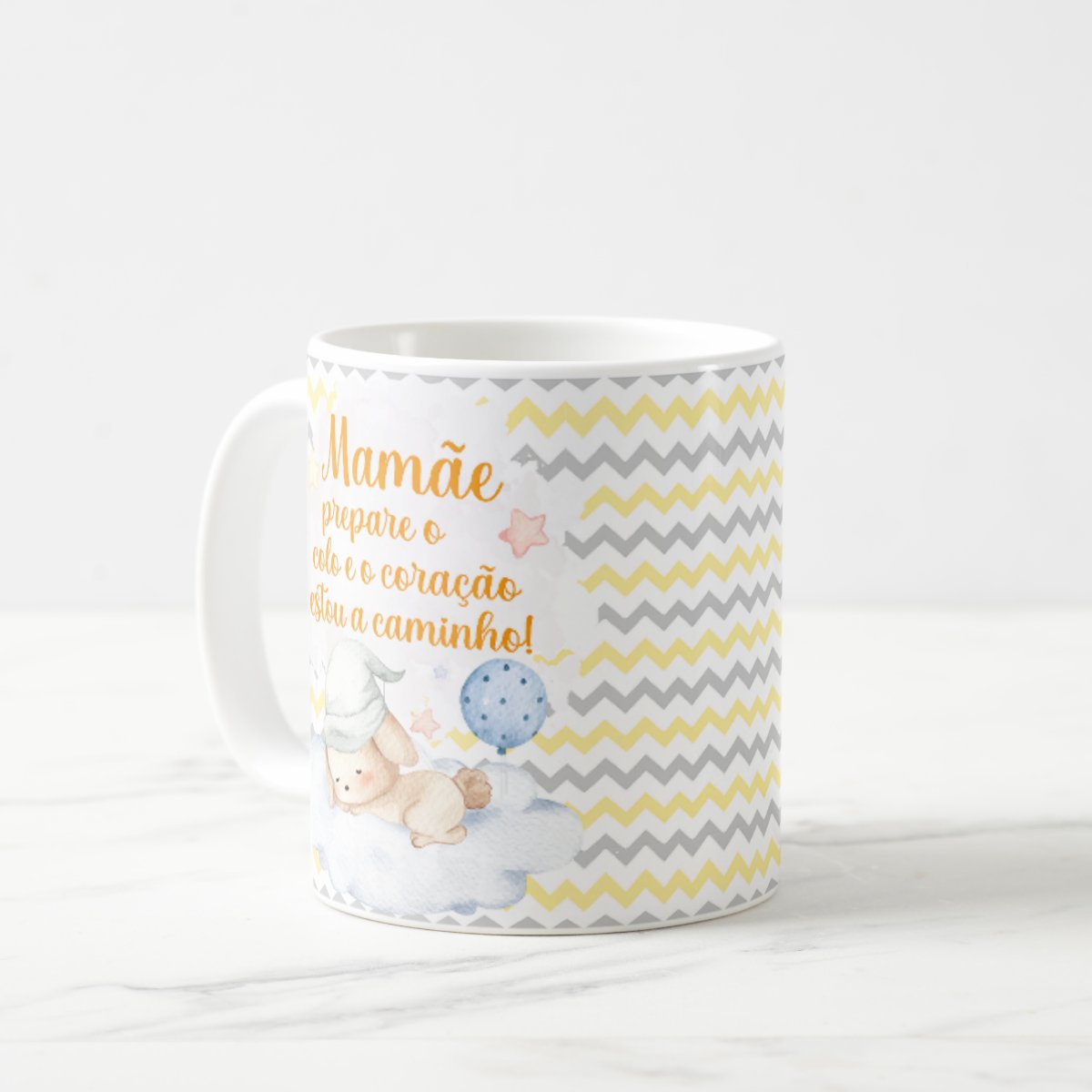 Caneca Surpresa de Gravidez Grávida Mamãe Estou a Caminho