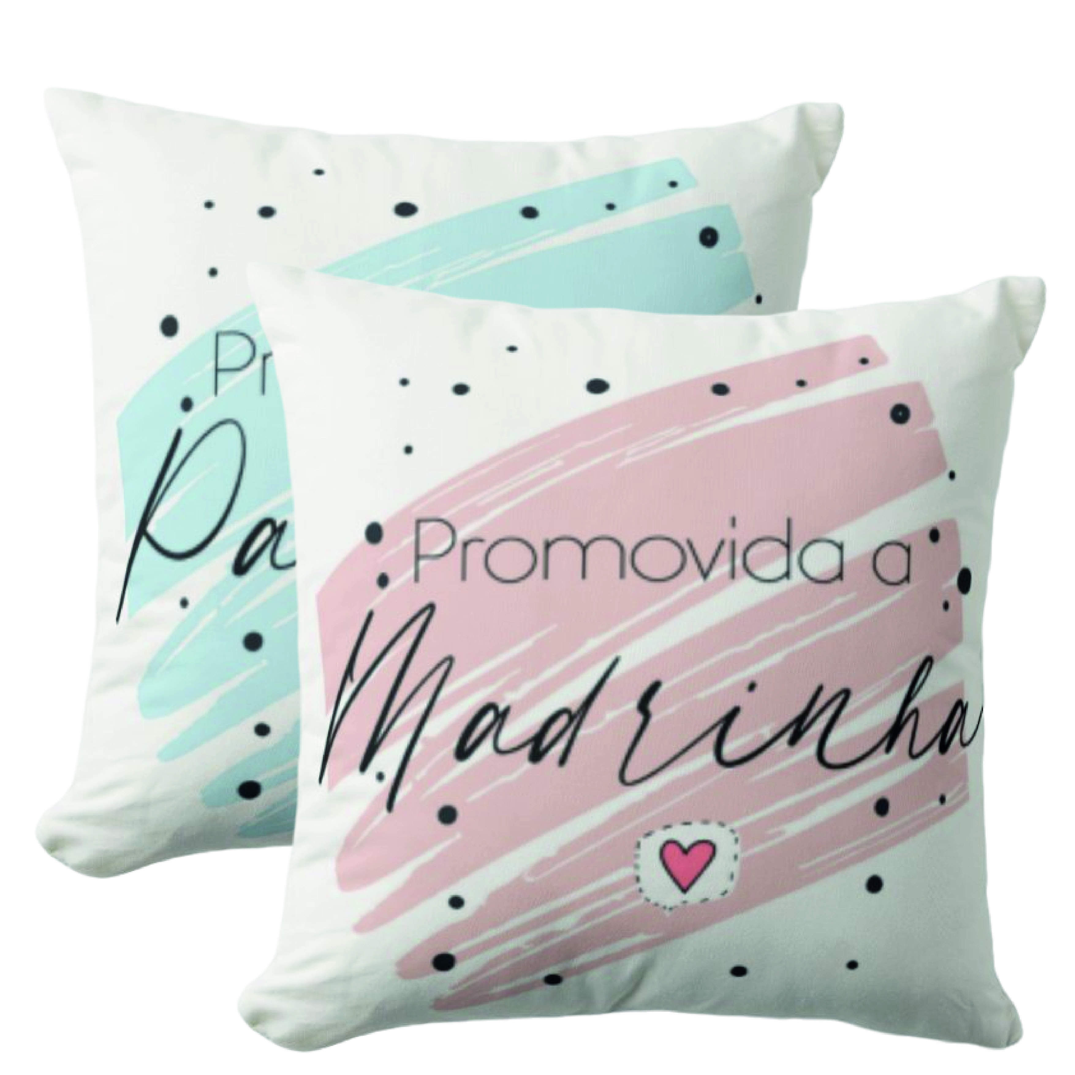 Kit 2 Almofadas Personalizadas Convite Para Padrinhos Dindos - Batizado (Padrinho)