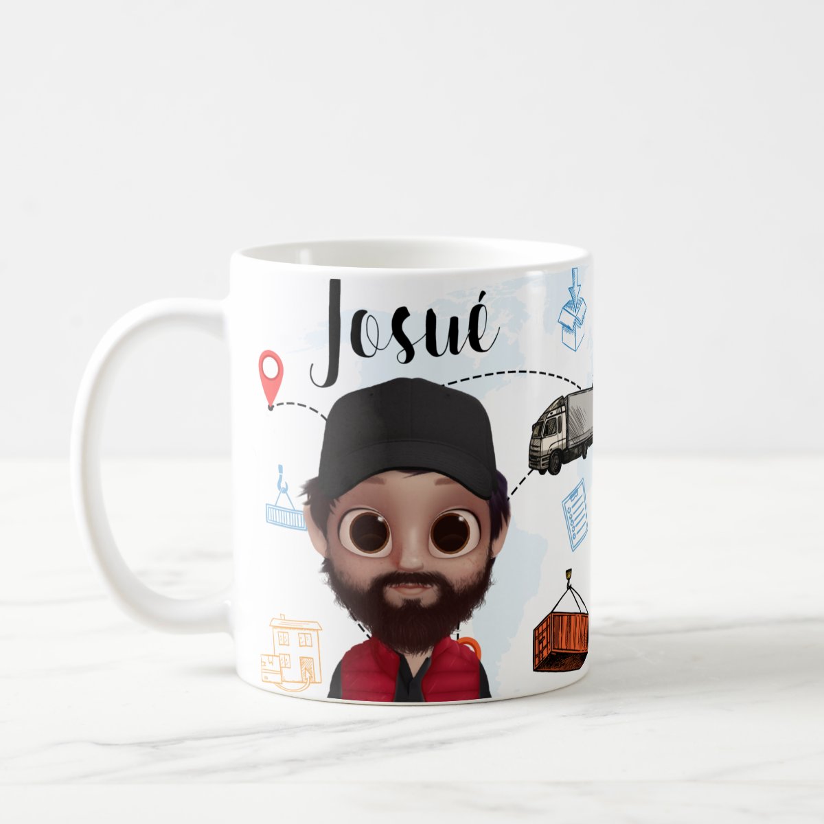 Caneca Profissão Logística Presente Personalizada Com Avatar