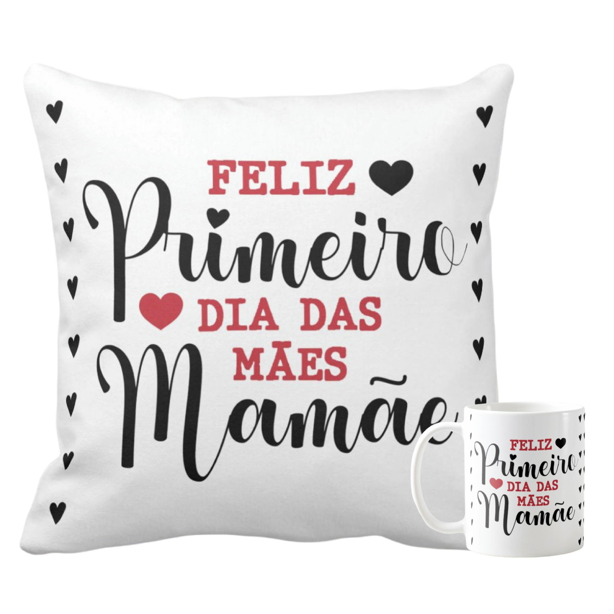 Kit Presente Primeiro Dia das Mães Almofada e Caneca Mamãe