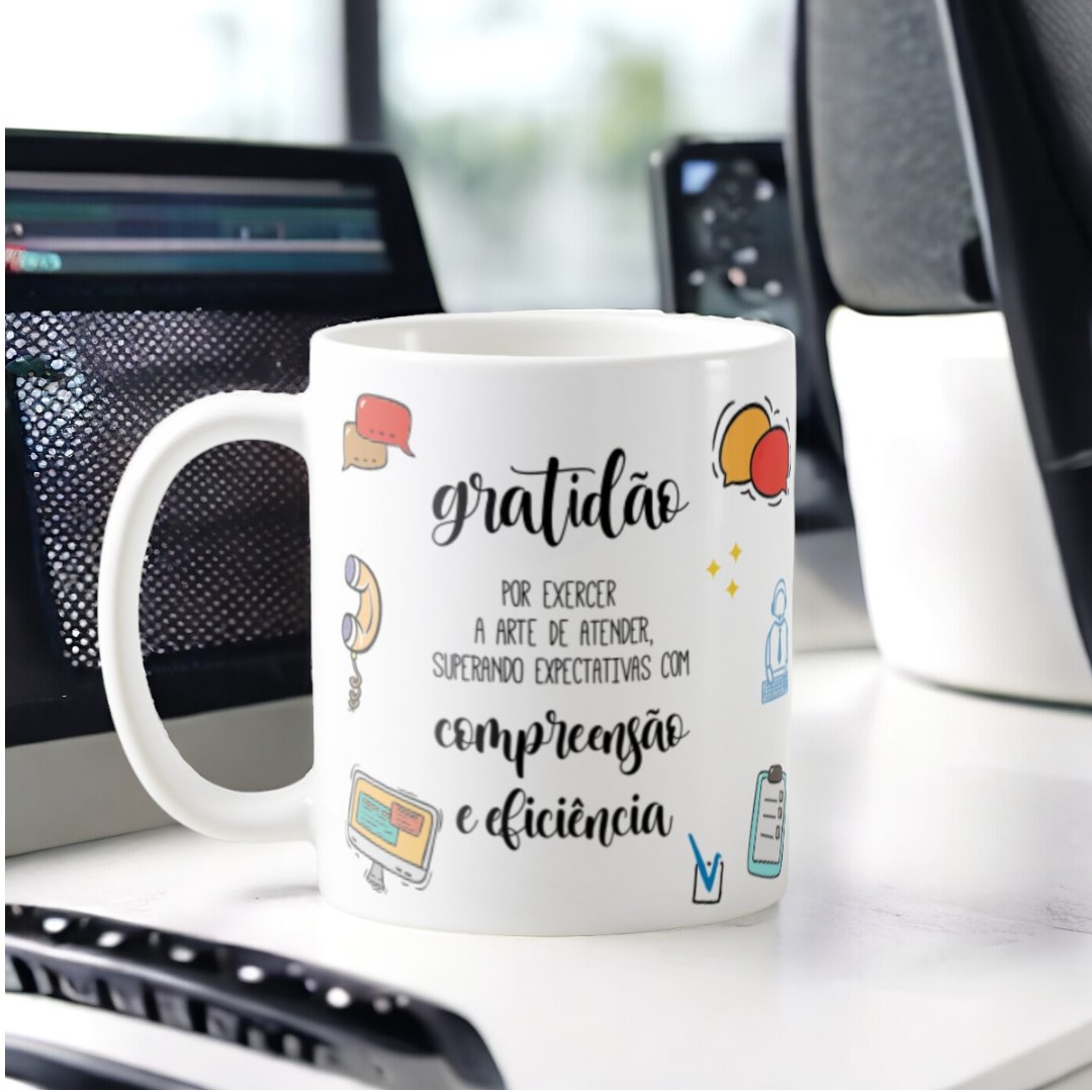Caneca Profissão Presente Profissionais Equipe Atendimento - Profissões (Atendimento)