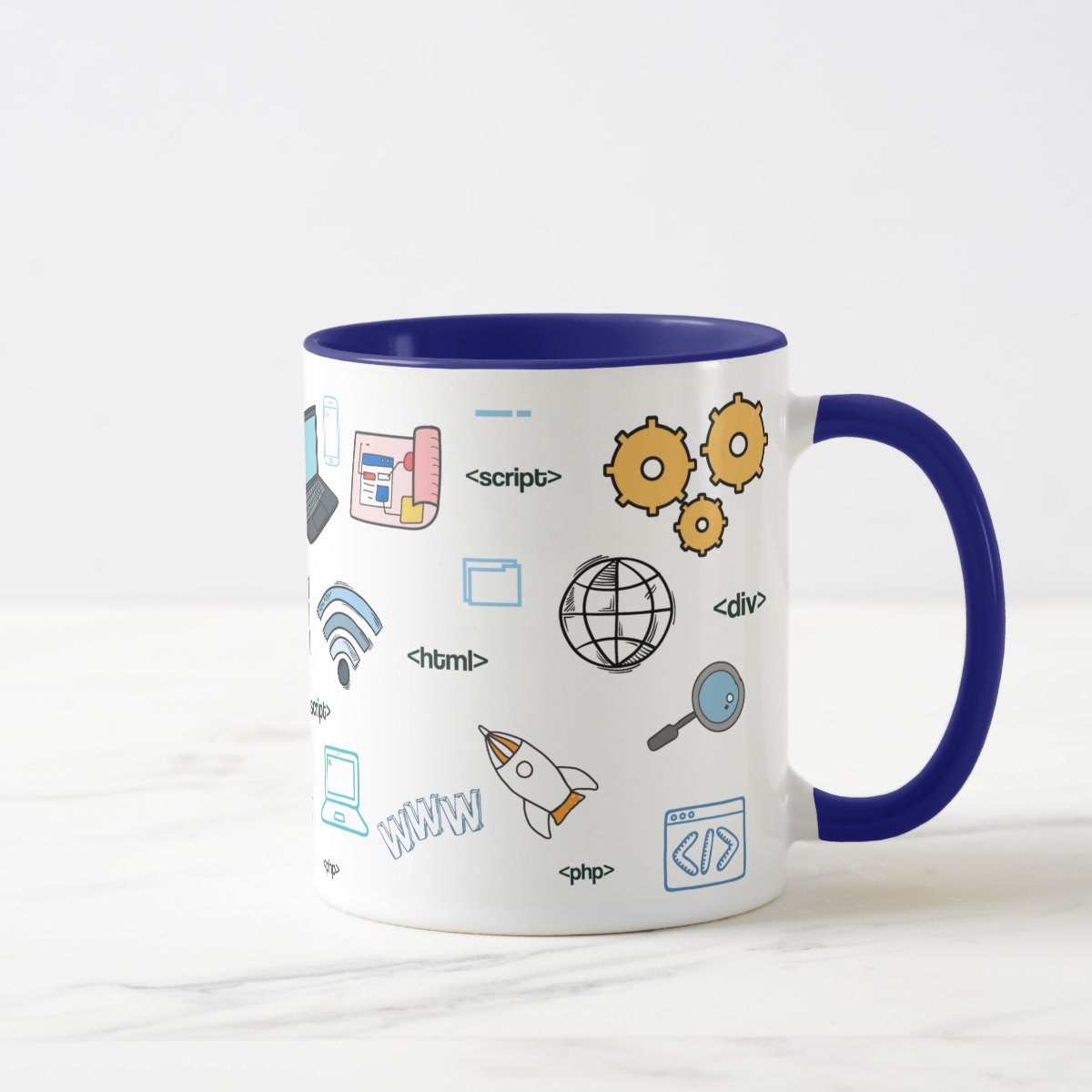 Caneca Azul Tecnologia Ti Com Avatar E Nome Personalizado