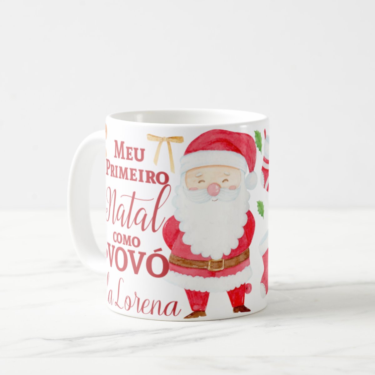 Caneca Personalizada Lembrança Primeiro Natal Como Avó Vovó