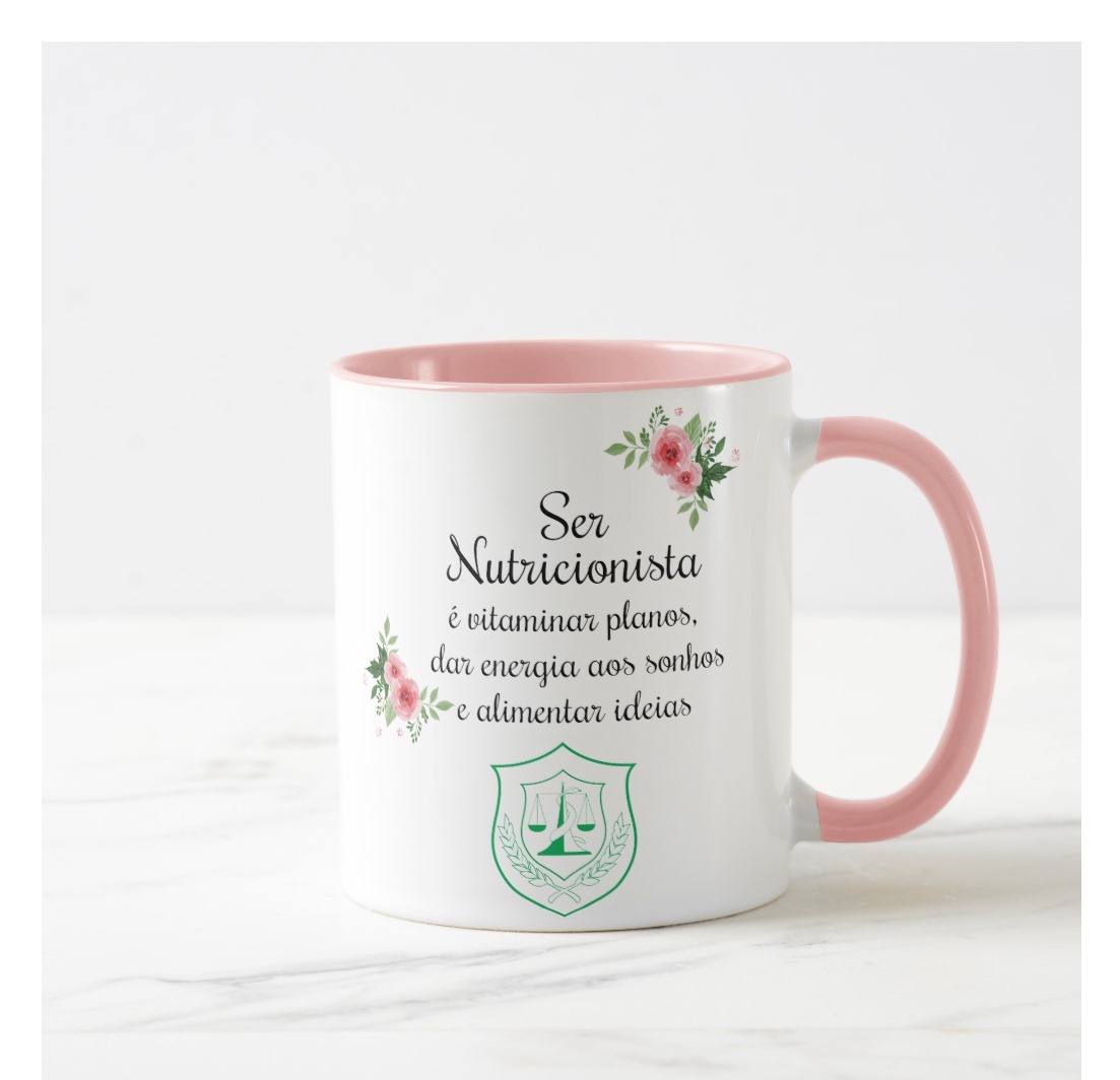 Caneca Nutrição Profissão Nutricionista Rosa