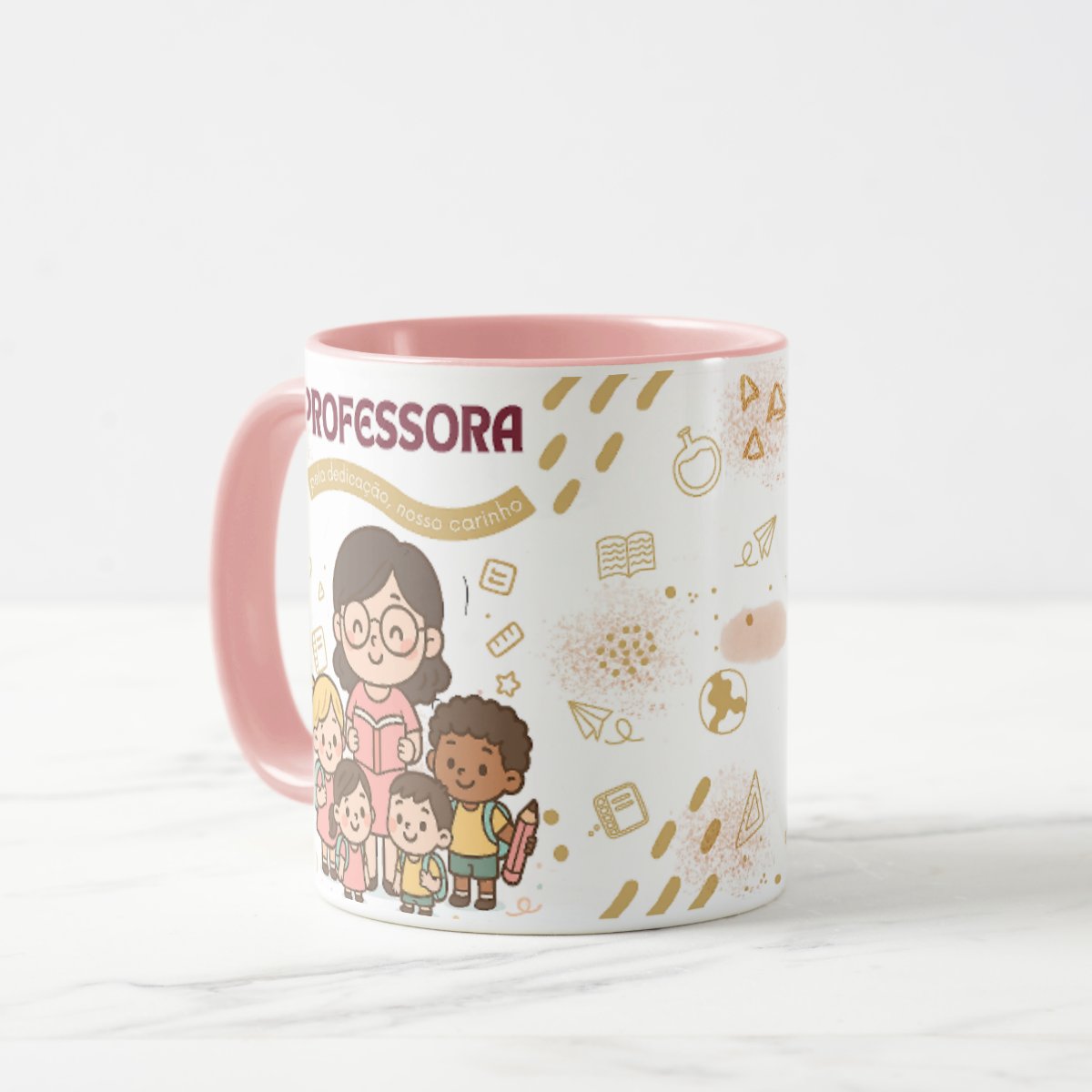 Caneca Presente para Professora Amor e Gratidão pelos Alunos