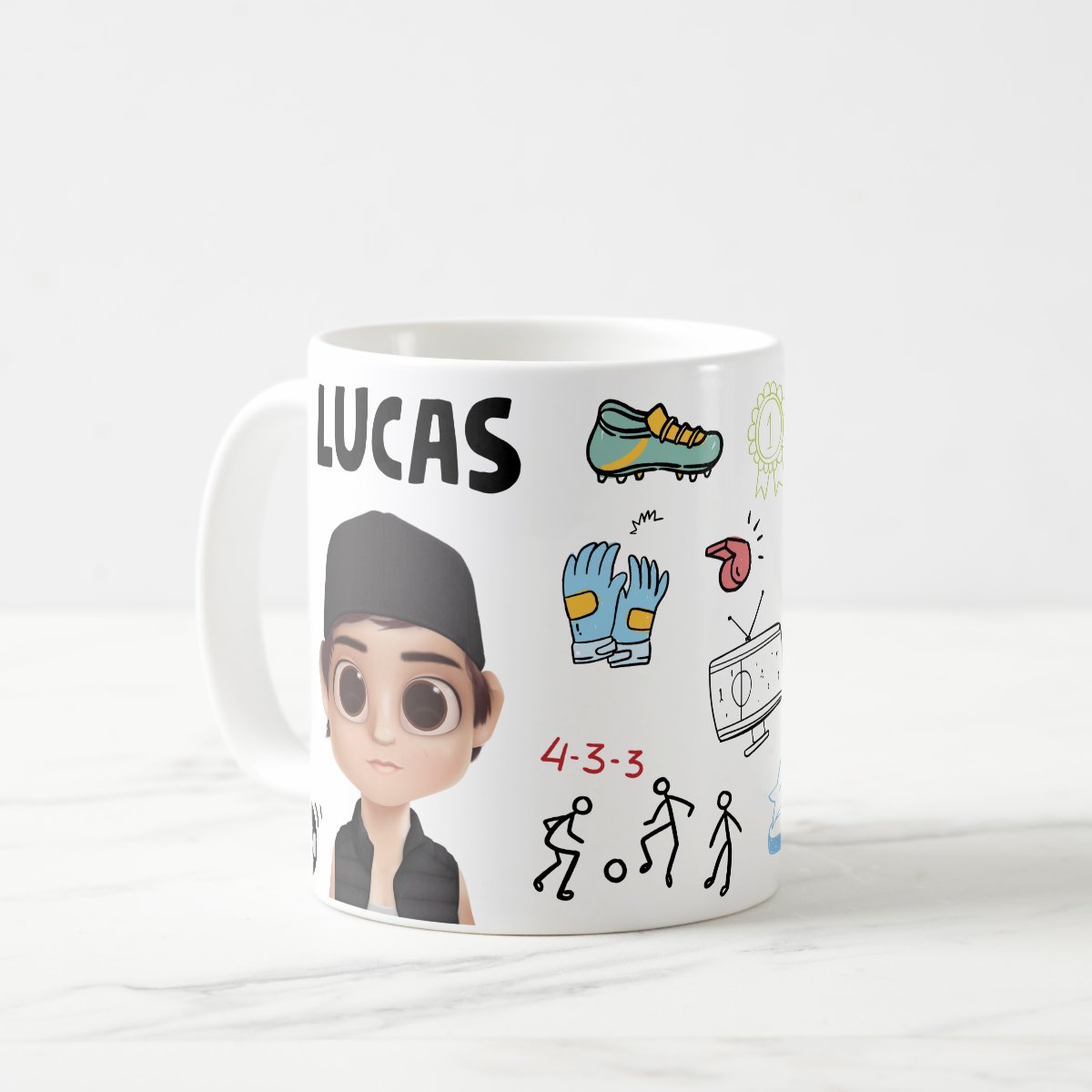 Caneca Personalizada Futebol com Avatar e Nome