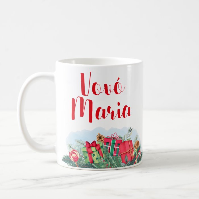 Caneca Personalizada para Família Natalina com Foto da Vovó