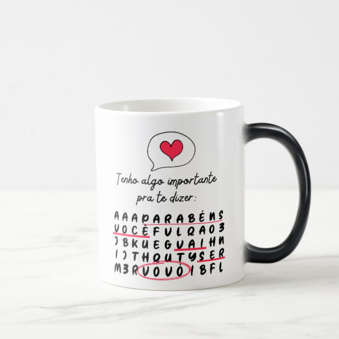 Caneca Mágica Presente Personalizado para Revelar Gravidez