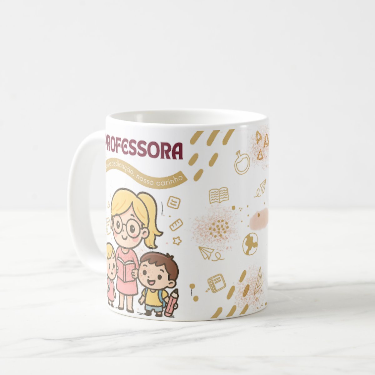 Caneca Professora Loira Pronta Entrega Dia dos Professores Presente