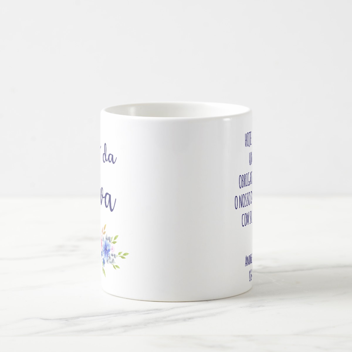 Caneca Personalizada Avó da Noiva de Casamento Azul