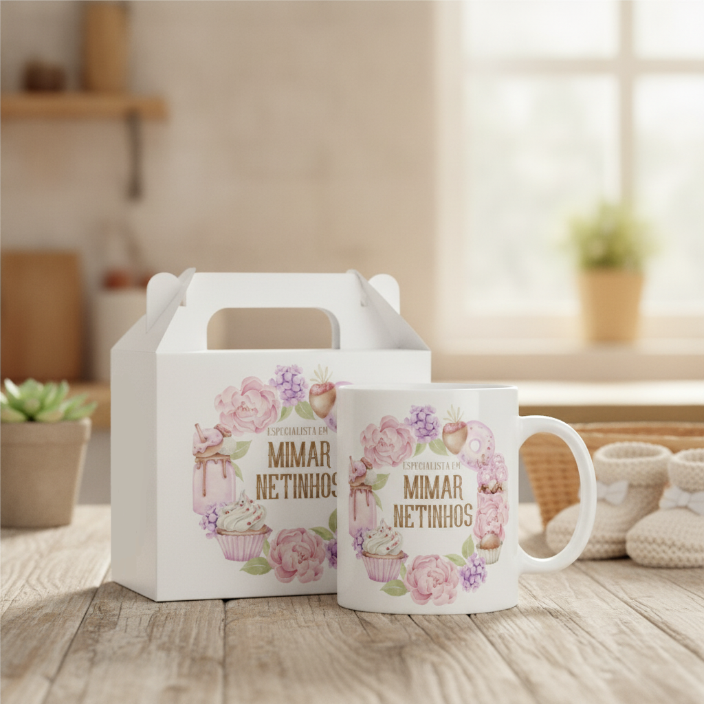 Caneca Presente Criativo Netos Avó Especial Dia dos Vovós - Família (Avó/Avô)