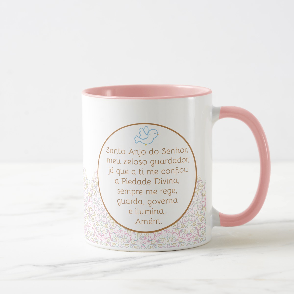 Caneca Criativa Madrinha de Batismo Dinda com Oração do Anjo