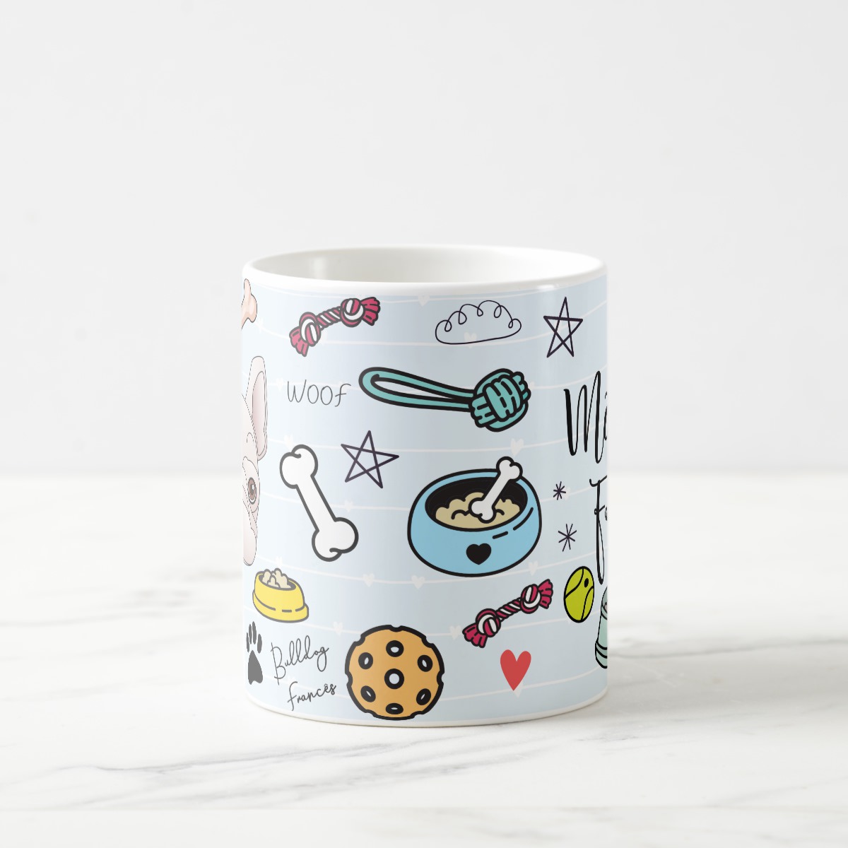 Caneca Criativa de Bulldog Frances Cachorro Mãe de Pet