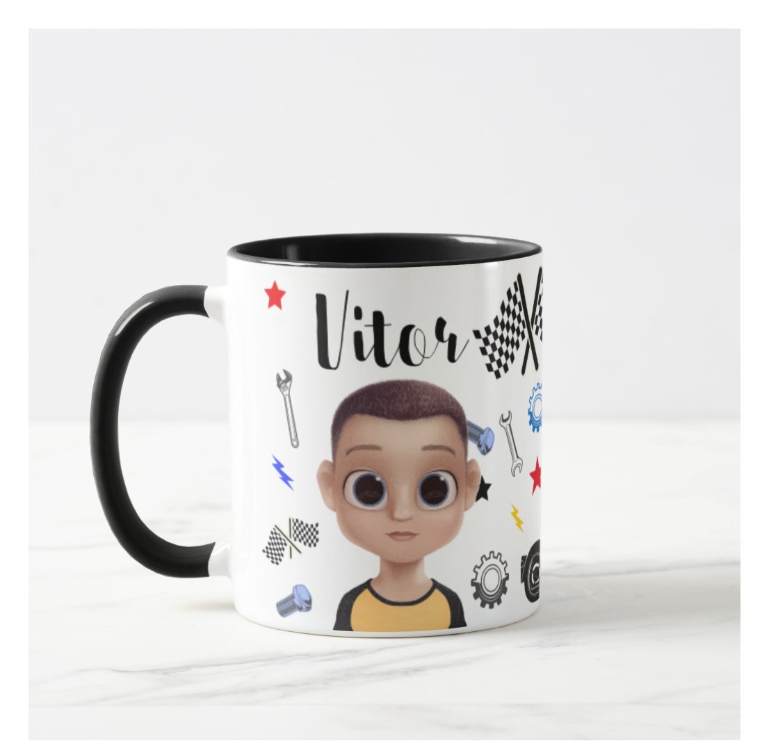 Caneca Motociclista Personalizada Avatar Moto Nome Presente Profissões 🏍️