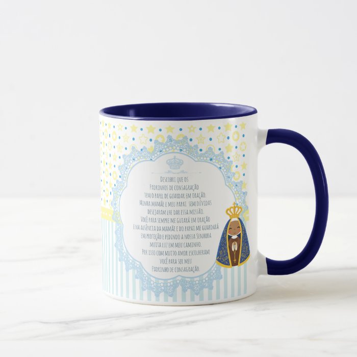 Kit 2 Canecas Personalizada Batismo Padrinhos de Consagração