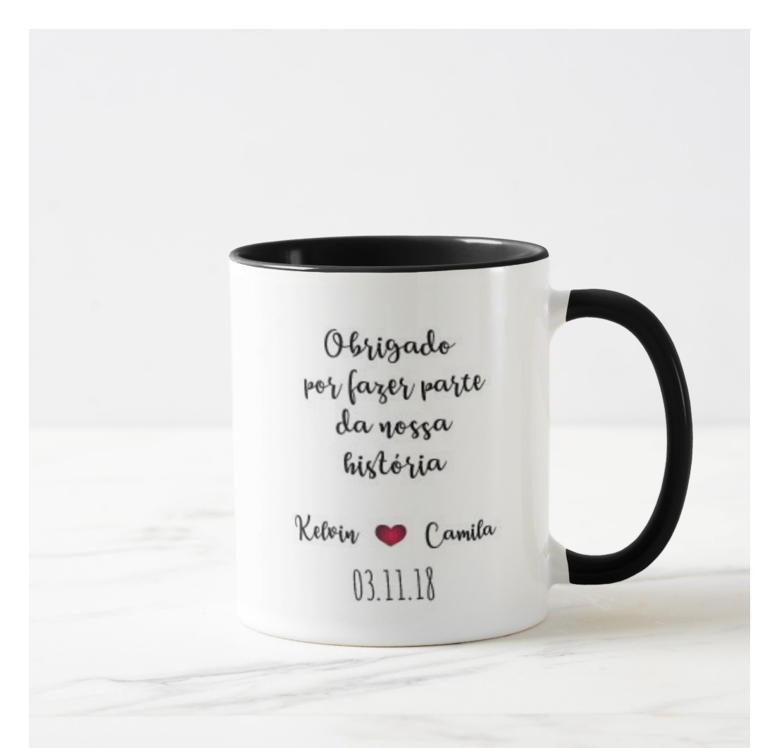 Caneca Lembrança de Casamento Personalizada para Padrinho