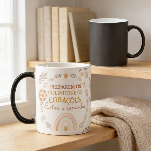 Caneca Mágica Presente Criativo para Contar Gravidez - Anúncio de Gravidez (Bebê)