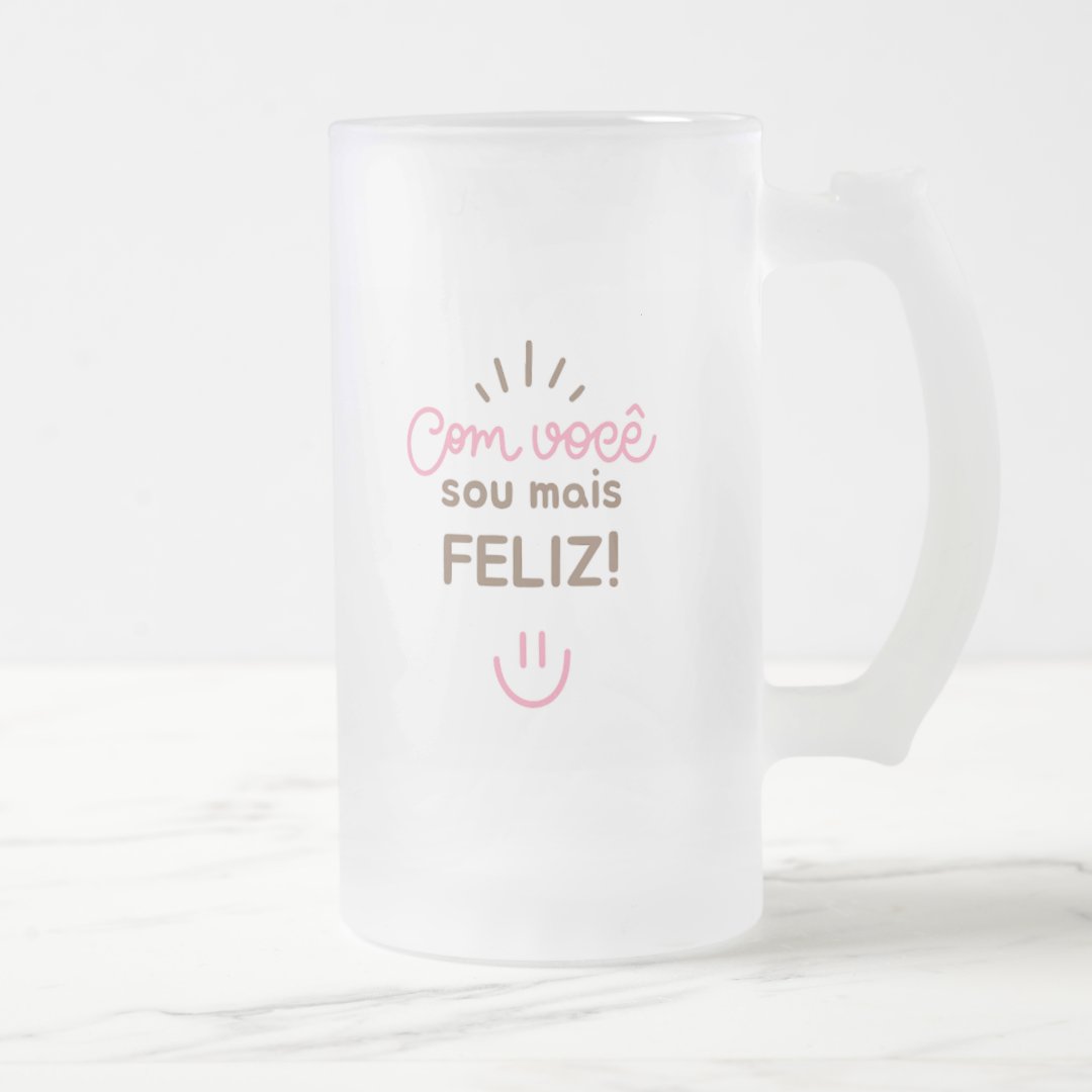 Copo de Cerveja Chopp Personalizado com Frase Romântica