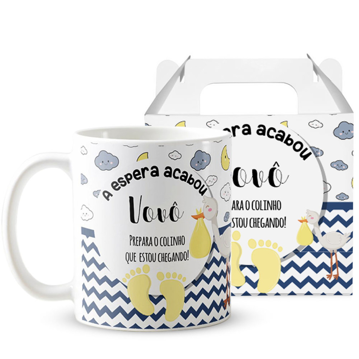 Caneca Gravidez Presente Avô Vovô Prepara o Colinho