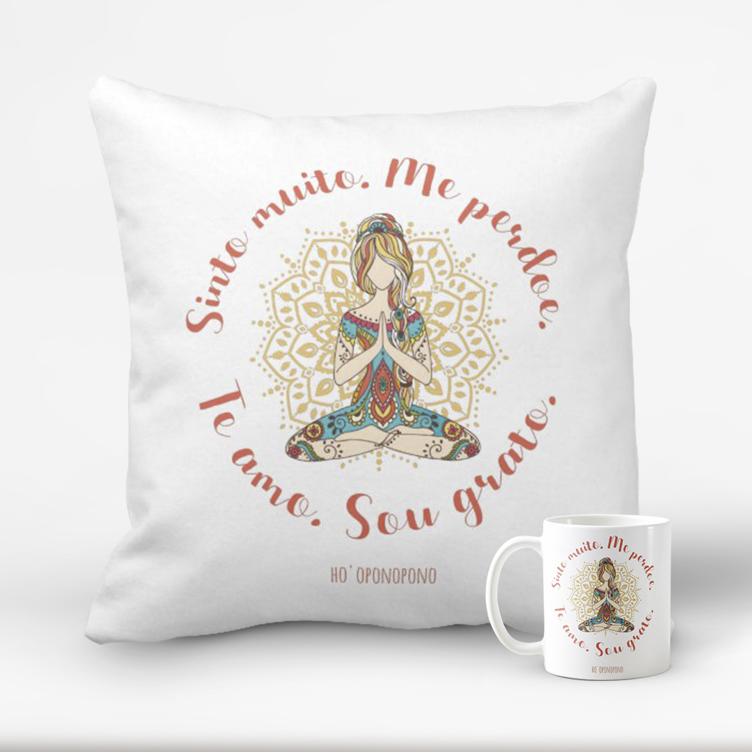 Conjunto Almofada Decorativa e Caneca Zen Hooponopono Mantra - Outros (Hooponopono Mantra)