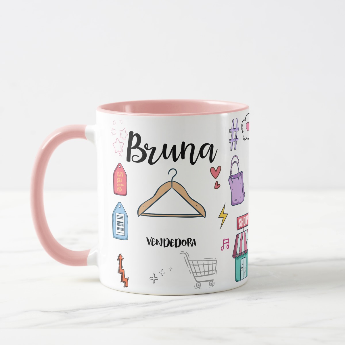 Caneca Comercio Presente Criativo Vendedora com Nome