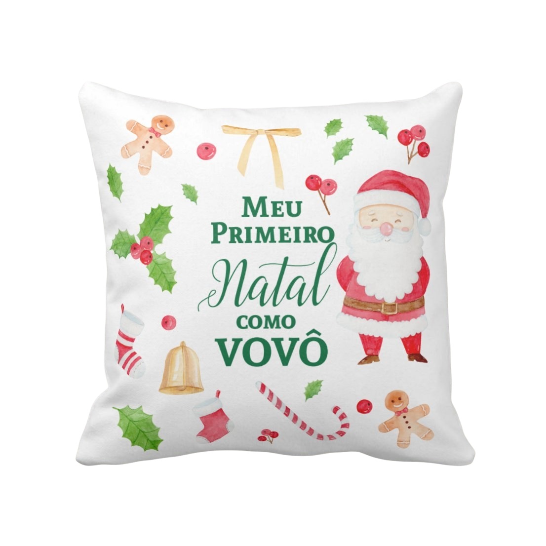 Almofada Decoração Presente Primeiro Natal como Avô Vovô - Família (Avó/Avô)