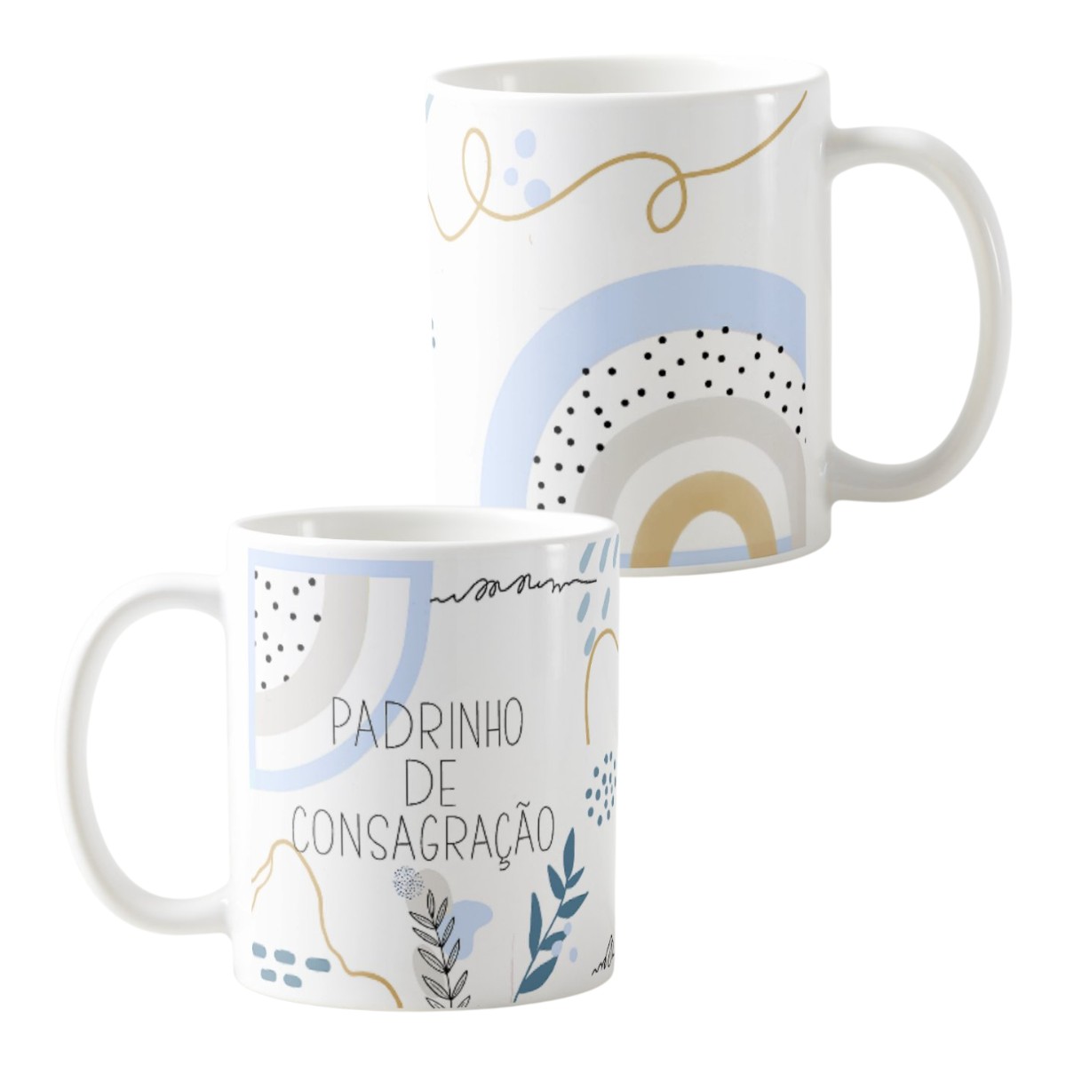Caneca Personalizada Padrinho de Consagração Minimalista