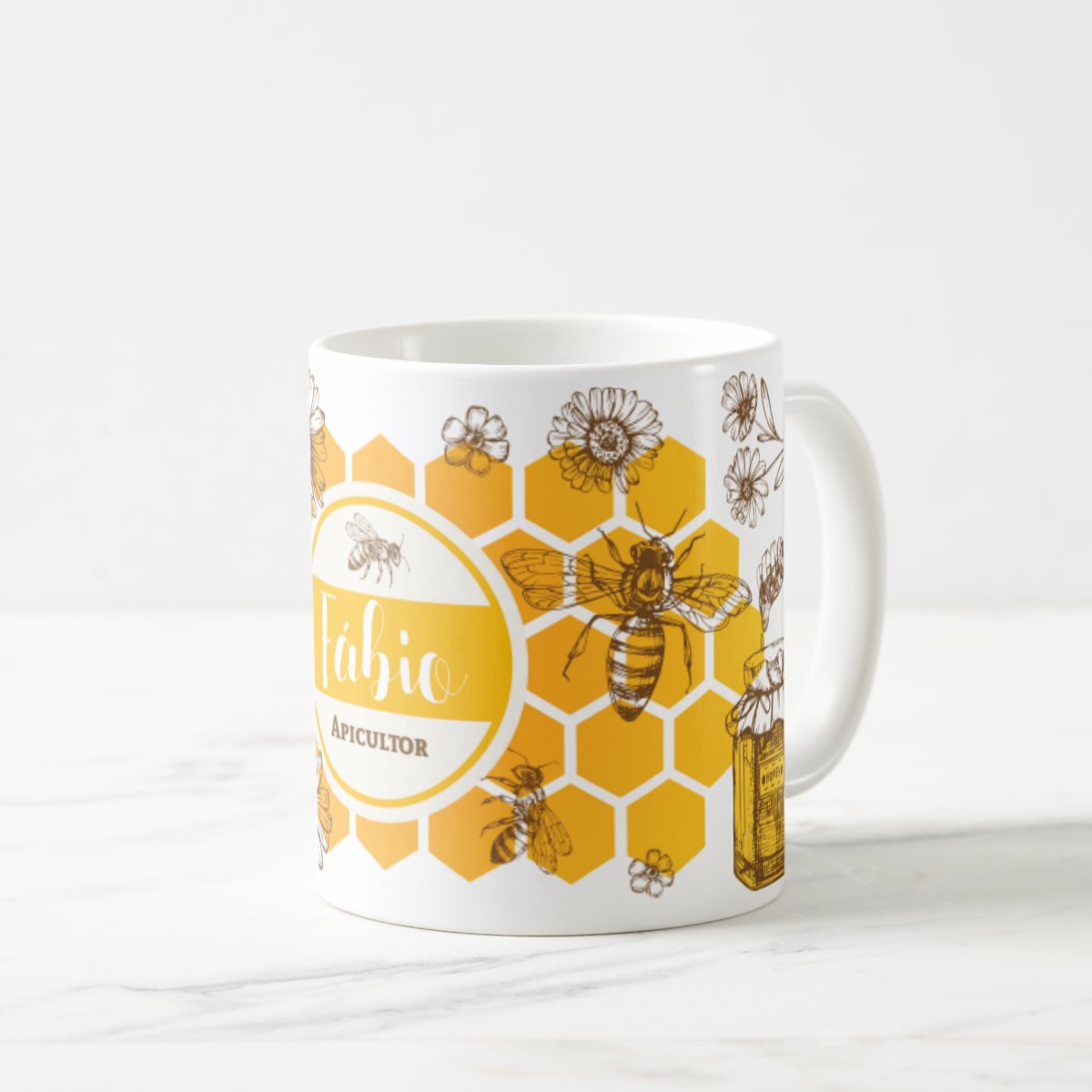 Caneca Personalizada Abelhas Apicultor Presente Criativo