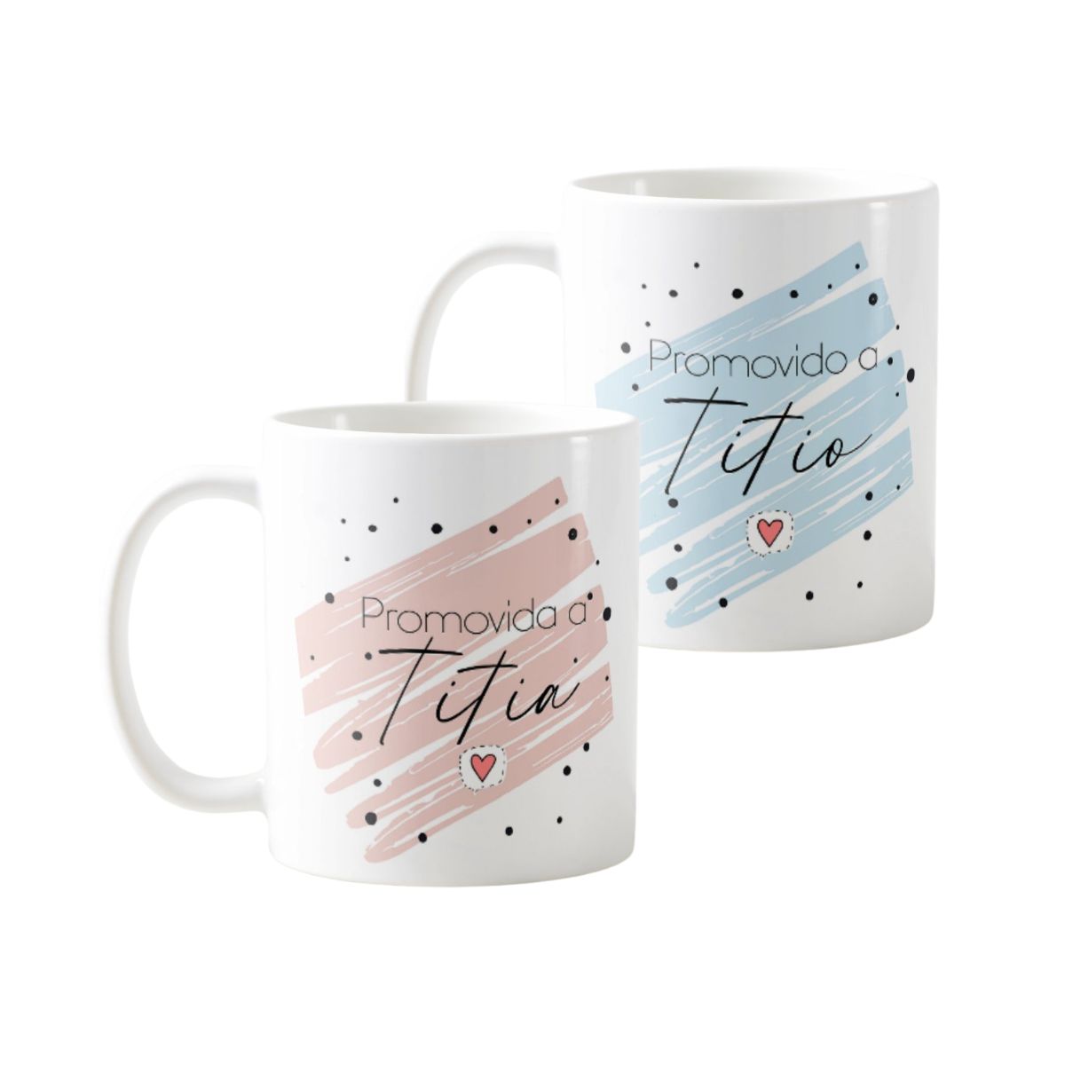 Kit 2 Canecas Personalizadas Revelação Promovidos a Titios - Anúncio de Gravidez (Família)