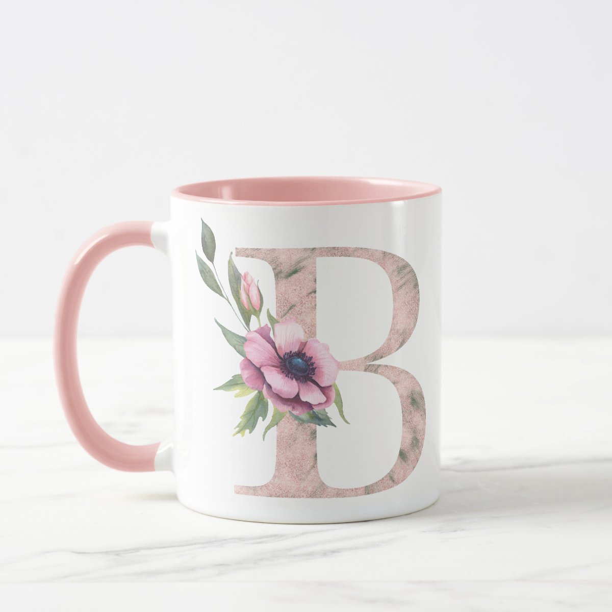 Caneca Feminina Personalizada com Nome e Inicial B - Outros (Inicial B feminina delicada)