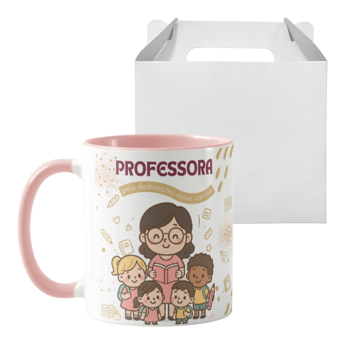 Caneca Presente para Professora Amor e Gratidão pelos Alunos