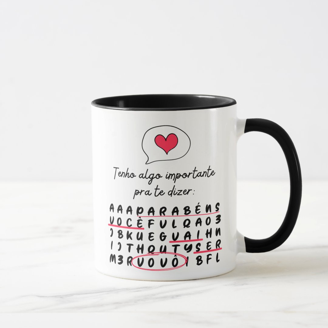 Caneca Presente Criativo para Revelar Gravidez para o Vovô