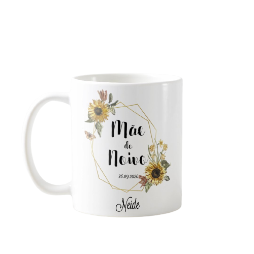 Caneca Casamento Mãe Presente Personalizada Com Nome