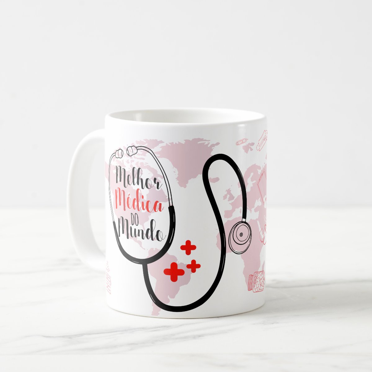 Caneca Personalizada Presente Medicina Melhor Médica - Profissões (Médico(a))