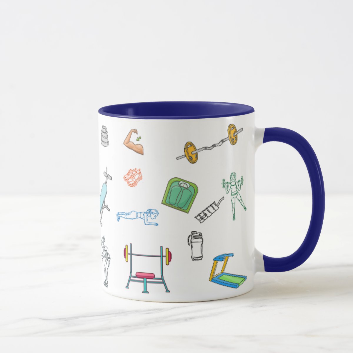 Caneca Musculação Personalizada com Frase Academia