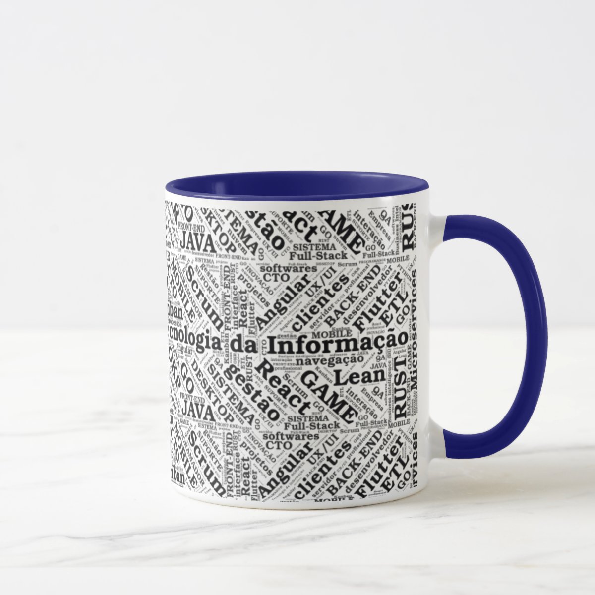 Caneca Azul Tecnologia da Informação com Simbolo TI