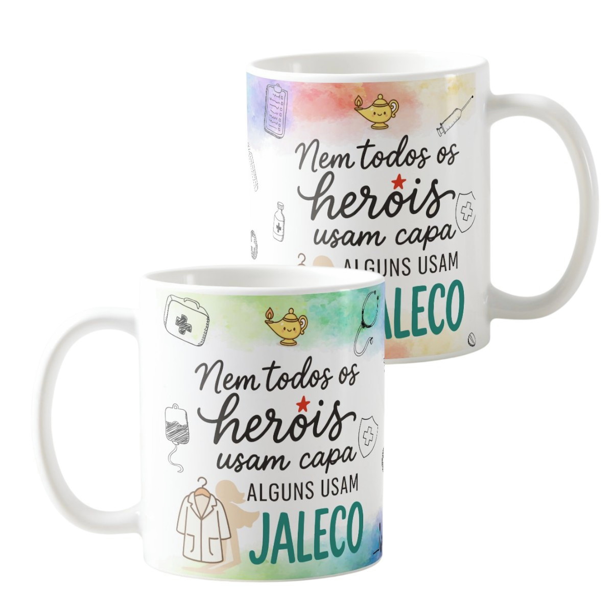 Caneca Personalizada Enfermagem Presente Heróis de Jaleco