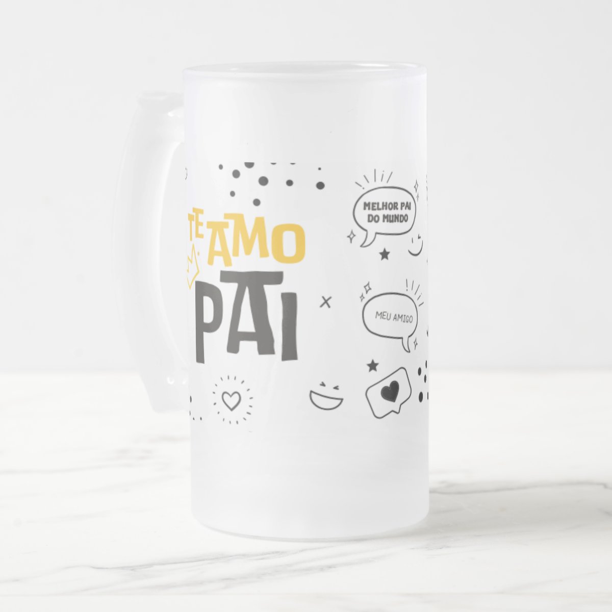 Copo de Cerveja Personalizado Presente Especial Te Amo Pai
