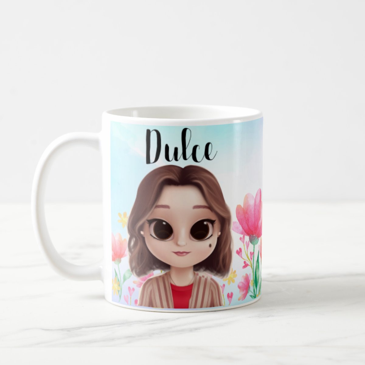 Caneca Personalizada Feminina Presente Criativo Mulher Flor