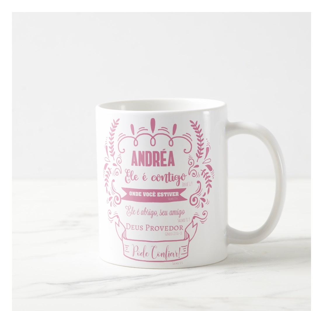 Caneca Porcelana Branca 325ml Dia Mulheres Evangélica Presente Branco