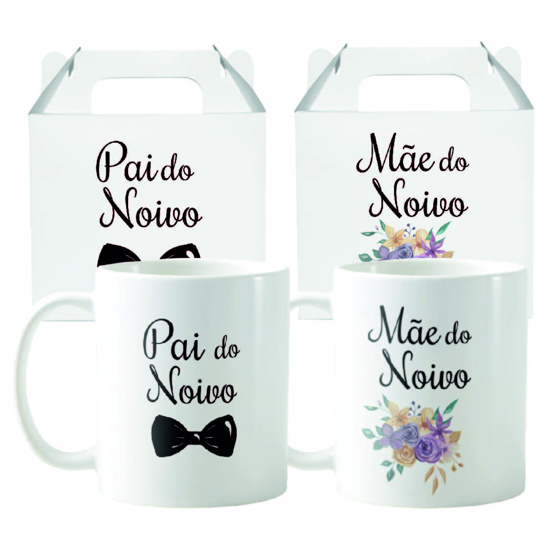 Kit 2 Canecas Casamento Pai e Mãe dos noivos Presente Pronta Entrega - Casamento (Noiva)