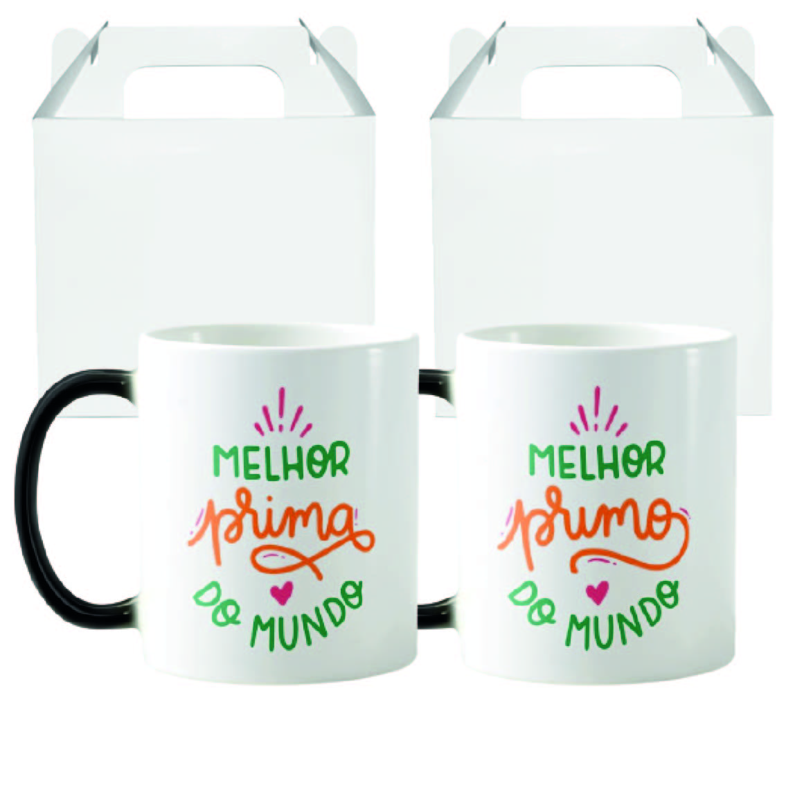 Kit 2 Canecas Mágicas Presente Criativo para Melhores Primos