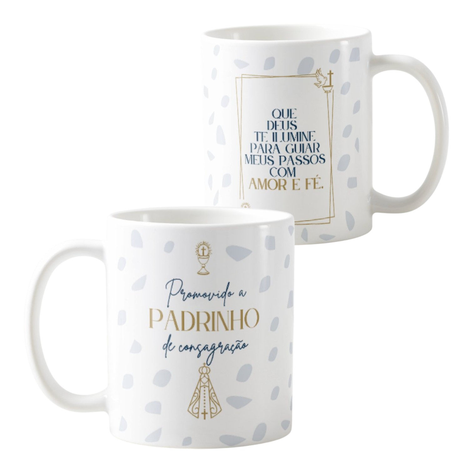 Kit 2 Canecas Cerâmica Padrinhos Consagração Agradecimento
