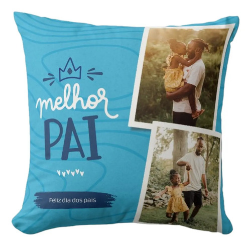 Almofada Decorativa Azul Presente Dia dos Pais Melhor Pai