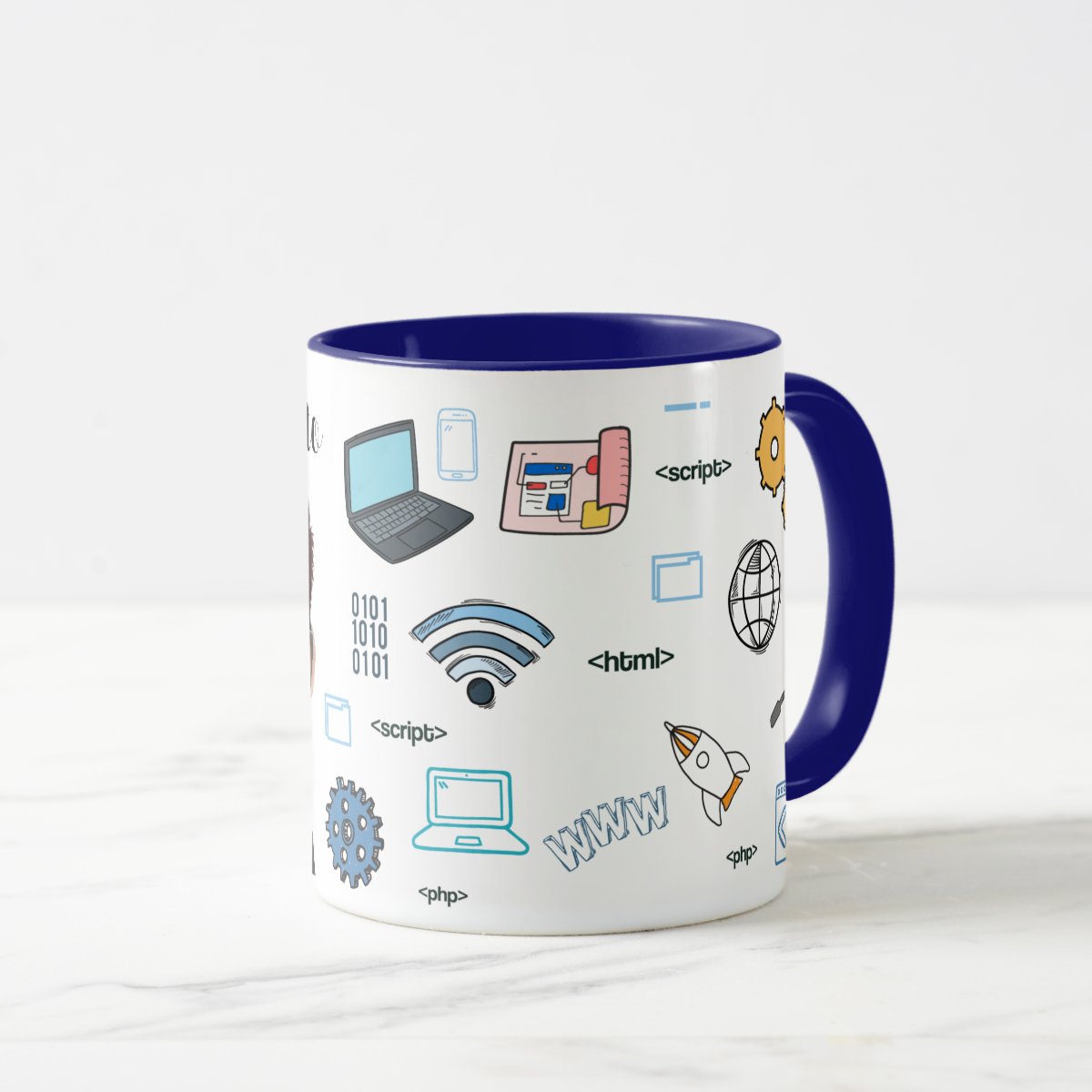 Caneca Azul Tecnologia Ti Com Avatar E Nome Personalizado