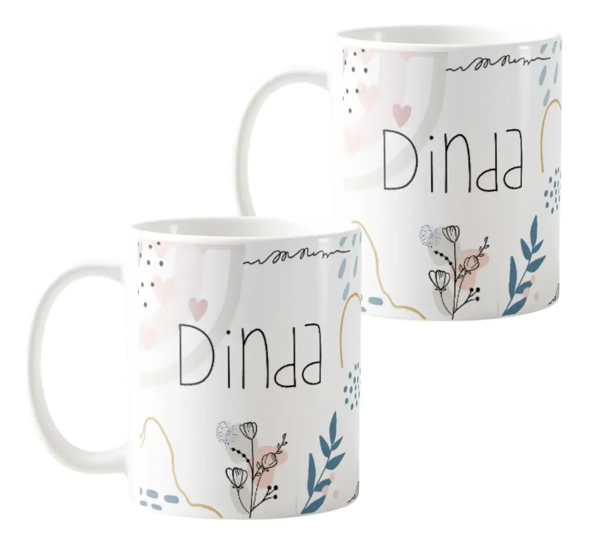 Caneca Presente Para Madrinha Batizado Crisma Casamento Branco Kit 2 Dindas - Batizado (Madrinha)